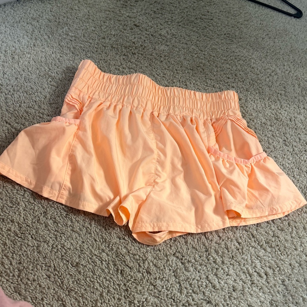 Peach Elastic Waist Women's Shorts